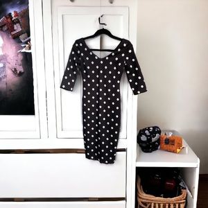 Le Château Polka Dot Dress with 3/4 Sleeves XXS